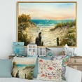 thumbnail image 2 of Designart 'Ocean Dunes During Pink Sinset on Beach' Nautical & Coastal Framed Canvas Wall Art Print, 2 of 5