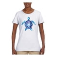 thumbnail image 2 of Sea Turtle Tie Dye Art Animal Lover Womens Graphic T-Shirt, White, 3XL, 2 of 3
