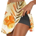 thumbnail image 2 of Faldas de tenis plisadas con estampado de hojas de verano para mujer de DYTTDG, pantalones cortos deportivos elásticos de dos piezas para yoga, faldas en liquidación, 2 of 7