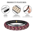 thumbnail image 6 of Goofa Rose Flowers Pattern Elastic Stretch Steering Wheel Cover,Universal 15 inch, Microfiber Breathable Ice Silk, Anti-Slip, Odorless, Easy Carry, 6 of 8