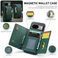 thumbnail image 4 of Allytech Magnetic Detachable Wallet Case for Google Pixel 8 Pro, [Support Wireless Charging] Luxury PU Leather Slim Cover with Card Slots & Kickstand, RFID BLOCKING Shockproof Case, Green, 4 of 11