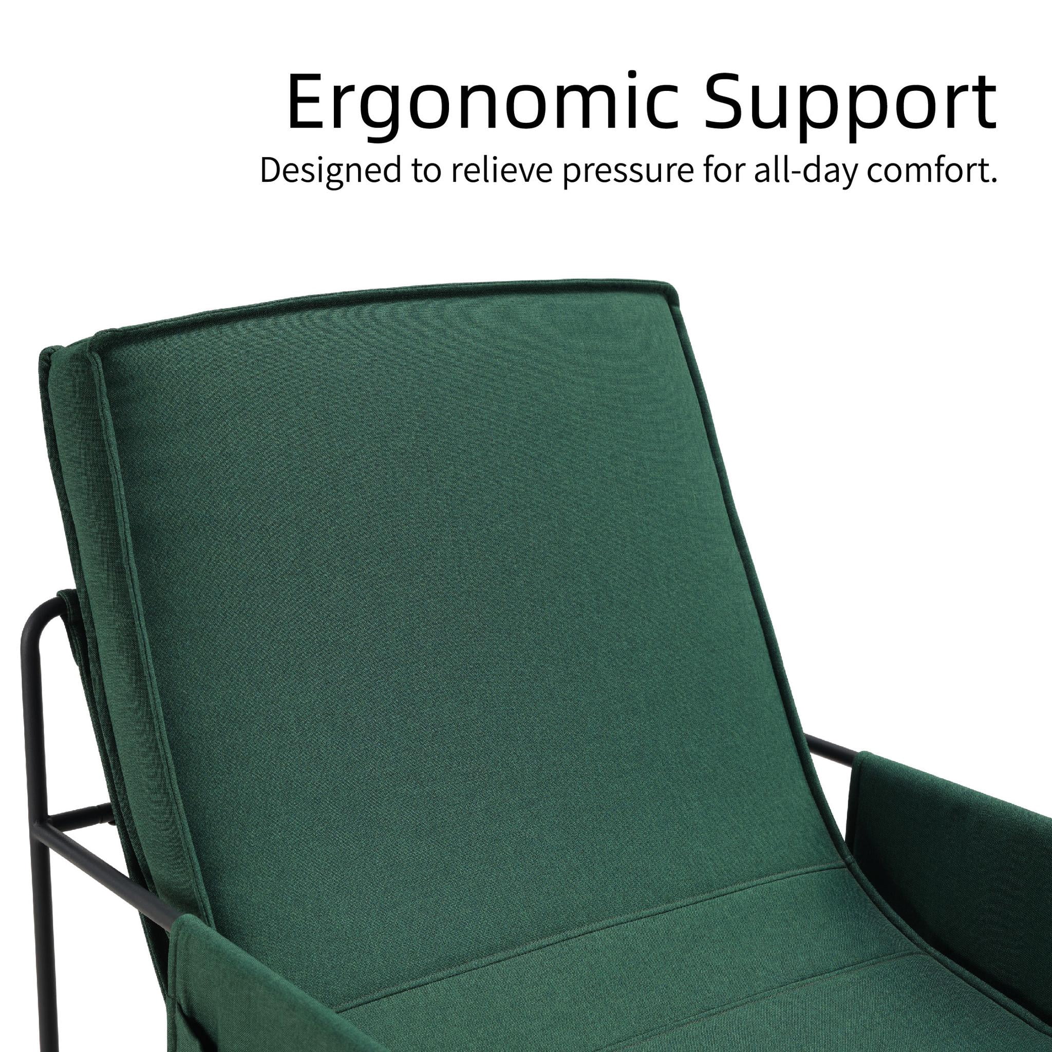 Howcool Sling Accent Chair, Comfy Vanity Chair with Removable Cushion and Storage Bag for Living Room, Bedroom, Office