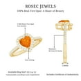 thumbnail image 5 of Rosec Jewels Natural Fire Opal Heart Shaped Engagement Ring with Halo - Certified Opal Diamond Ring - with Jewelry Box, 18K Yellow Gold, US 10.50, 5 of 9