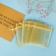 thumbnail image 4 of HRX 100Pcs Organza Bags 3x4 inch, Small Jewelry Gift Bags with Drawstring for Wedding Party Christmas Candy Pouches (Gold), 4 of 9