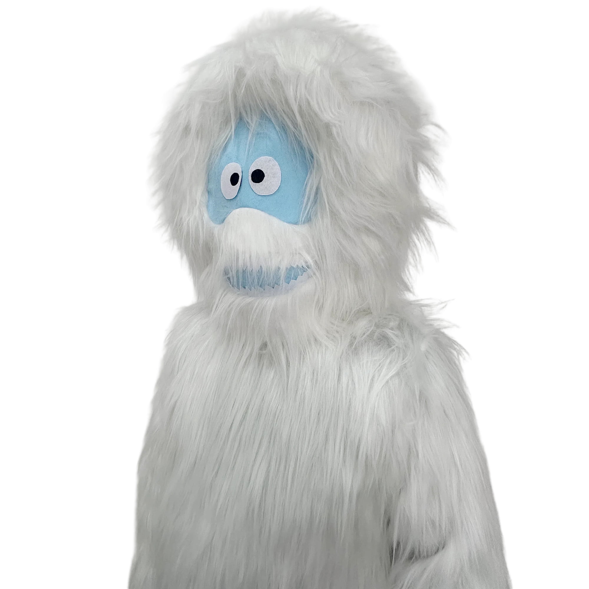 White Yeti Mascot Costume - Adult Size Full Body Snowman Monster Suit with Blue Paws