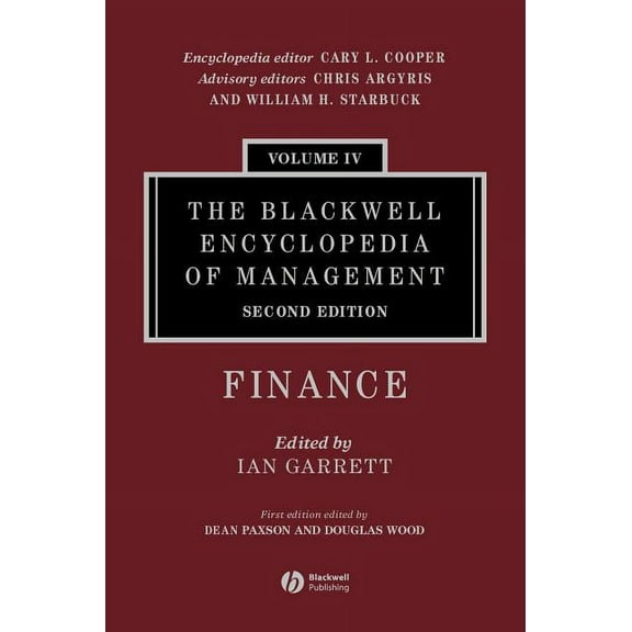 Blackwell Encyclopaedia of Management The Blackwell Encyclopedia of Management, Finance, (Hardcover)