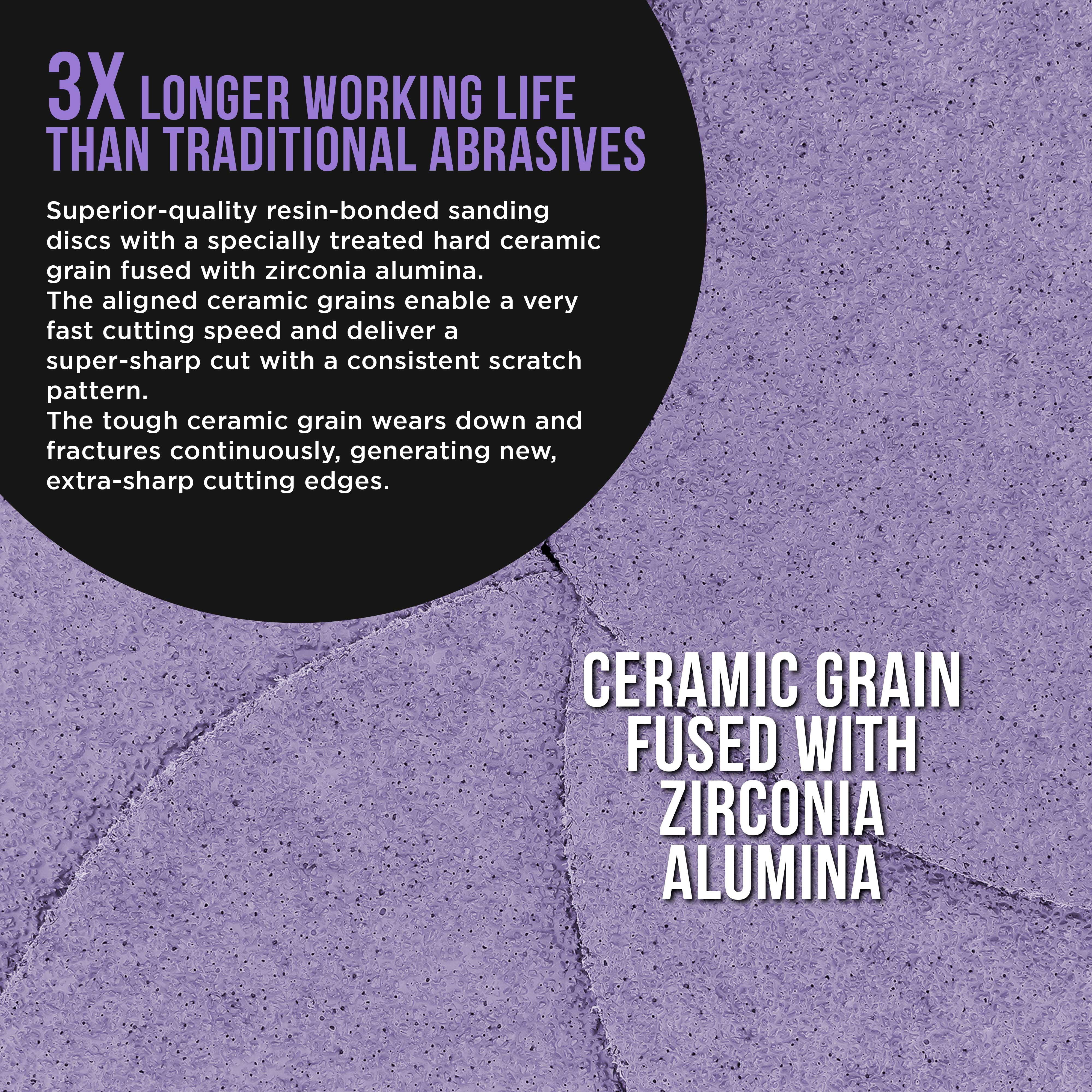 Dura-Gold Premium 40 Grit 6" Purple Film Ceramic Sanding Discs, Box of 25 - Hook & Loop Backing Sandpaper for DA & Random Orbital Sanders - Fast Sharp-Cut Abrasive, Sand Auto Paint, Woodworking