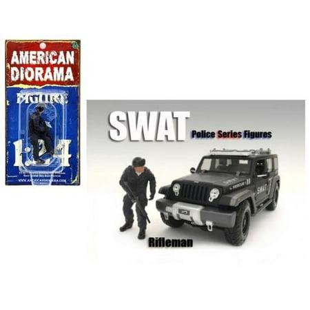 AMERICAN DIORAMA 1:24 SWAT TEAM - RIFLEMAN (FIGURE ONLY VEHICLE NOT INCLUDED)