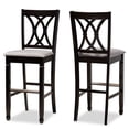 thumbnail image 2 of Modern Bar Stool Set of 2, Grey Fabric Upholstery & Espresso Wood Finish, 2 of 7