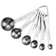 thumbnail image 1 of Cucharas medidoras: Juego de cucharas medidoras de acero inoxidable 18/8 de 6 piezas: 1/8 cucharadita, 1/4 cucharadita, 1/2 cucharadita, 1 cucharadita, 1/2 cucharada y 1 cucharada de ingredientes sec, 1 of 5