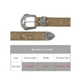 thumbnail image 4 of INSPIRE CHIC Women's Belt Retro Print Pattern Pin Buckle Belts Decoration for Dresses Skirt 103x3.8cm/40.6x1.5" Brown Embossed Silver Buckle, 4 of 6