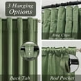 thumbnail image 5 of DriftAway Velvet Blackout Curtains Green Room Darkening Curtains 96 Inches Long 2 Panel Set Super Soft luxury Thermal Insulated Drapes for living room Back Tab and Rod Pocket Olive Green 52 inch wide, 5 of 8