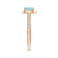 thumbnail image 3 of Angara Natural 0.88 Ct. Aquamarine with Diamond Halo Ring in 14K Rose Gold for Women (Ring Size: 3), 3 of 9