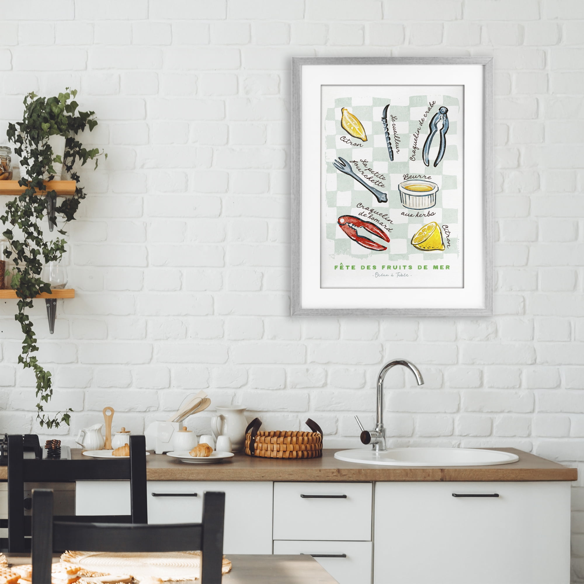 Stupell Industries Modern French Bistro Gray Framed Print Under Glass, design by Chad Barrett