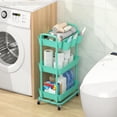thumbnail image 3 of Carrito utilitario JIUYOTREE con ruedas bloqueables de 3 niveles, color verde, 3 of 8