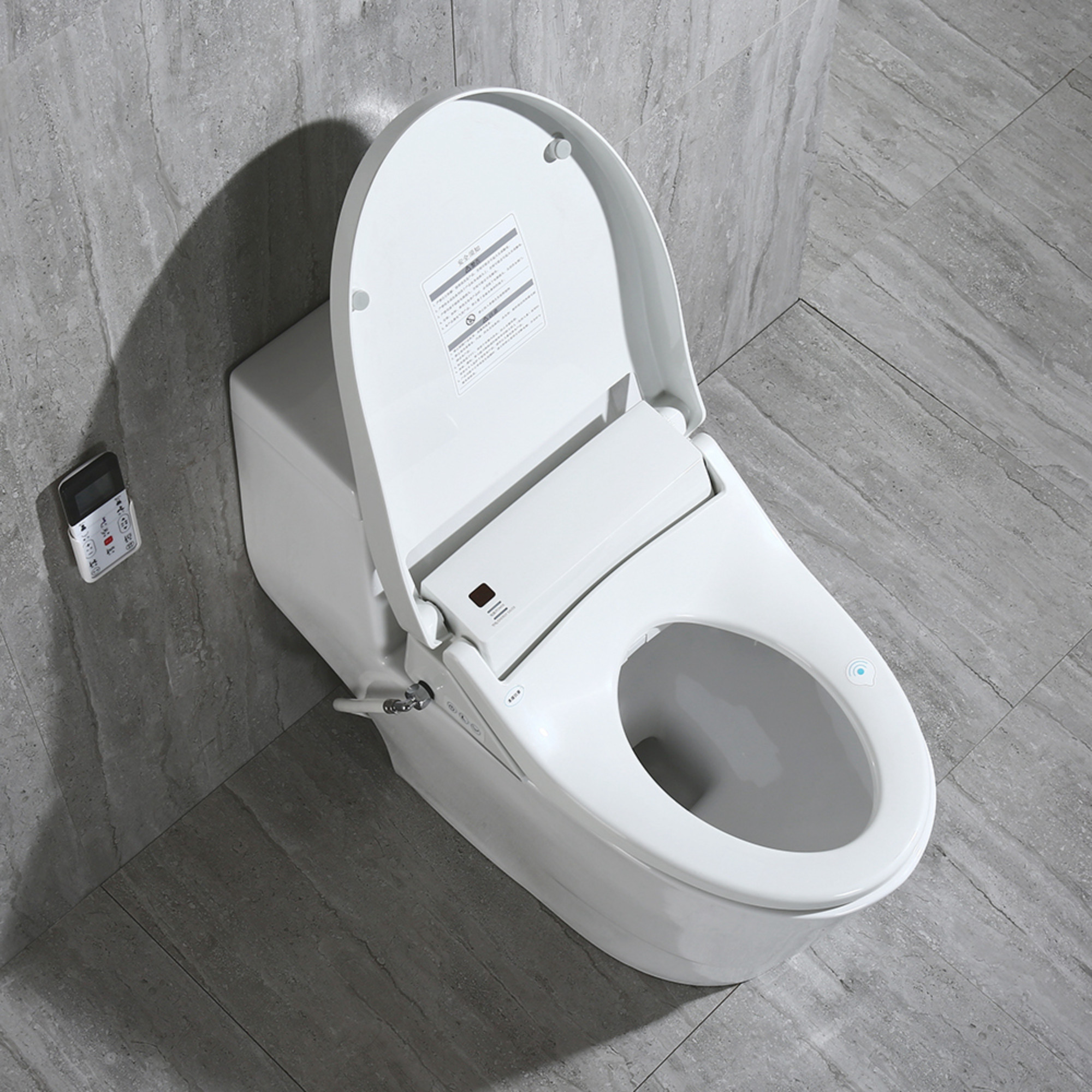 woodbridge t-0008 luxury bidet toilet, elongated one piece toilet with advanced bidet seat, smart toilet seat with temperature controlled wash functions and air dryer