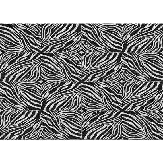 Ahgly Company Indoor Rectangle Patterned Midnight Gray Area Rugs, 2' x 4'