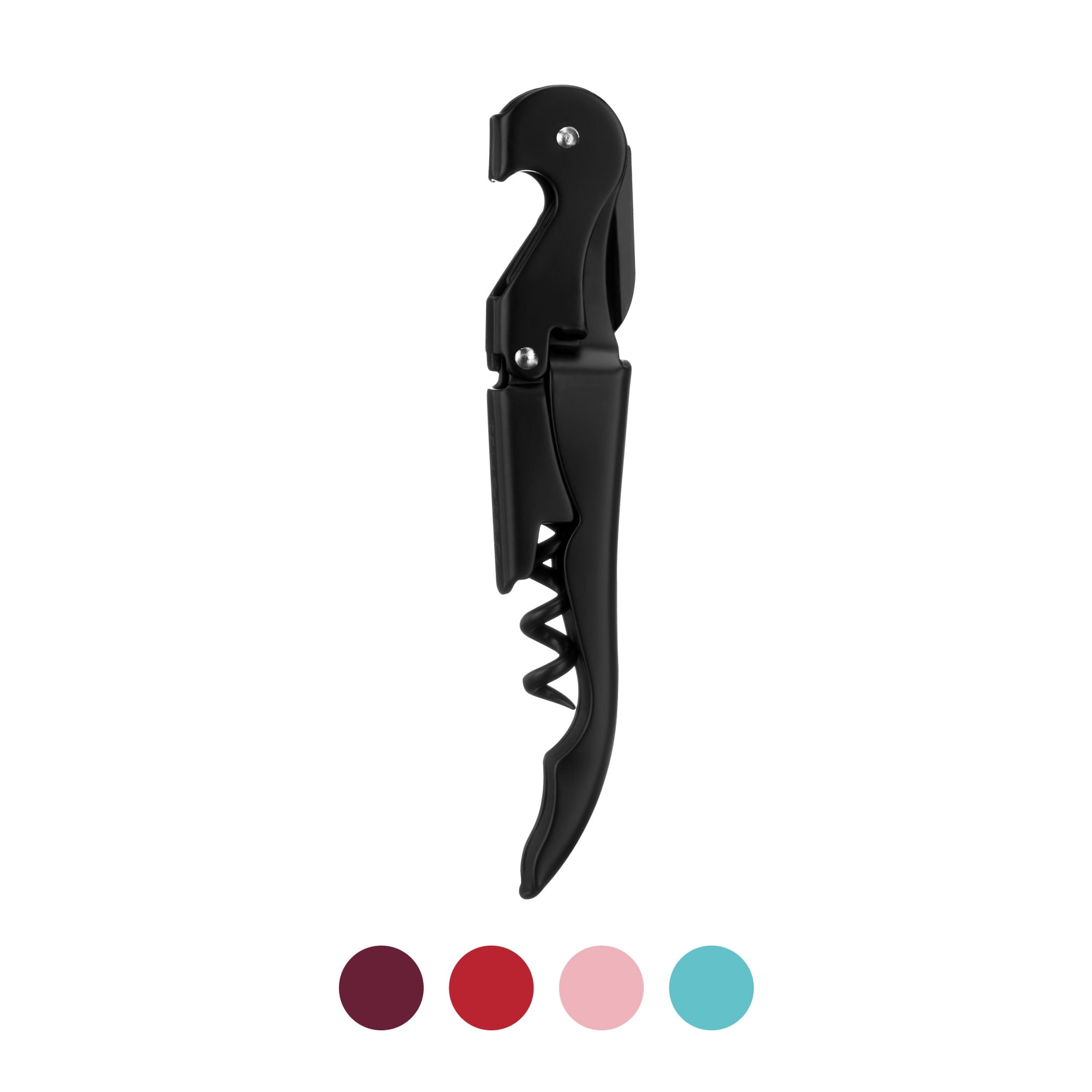 Forge Premium Quality Lever Action Corkscrew Wine Bottle Opener with Foil Cutters Black 