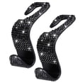 thumbnail image 2 of de cristal brillante para asiento trasero de coche, colgador de asiento para mujer, ahorro de espacio para los ojos. Negro kusrkot Suspensión de reposacabezas de coche, 2 of 5