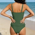 thumbnail image 4 of Ounisa Womens One Piece Swimsuits Criss Cross Scallop Trim Ruched Adjustable Straps Bathing Suit Swimwear, 4 of 5