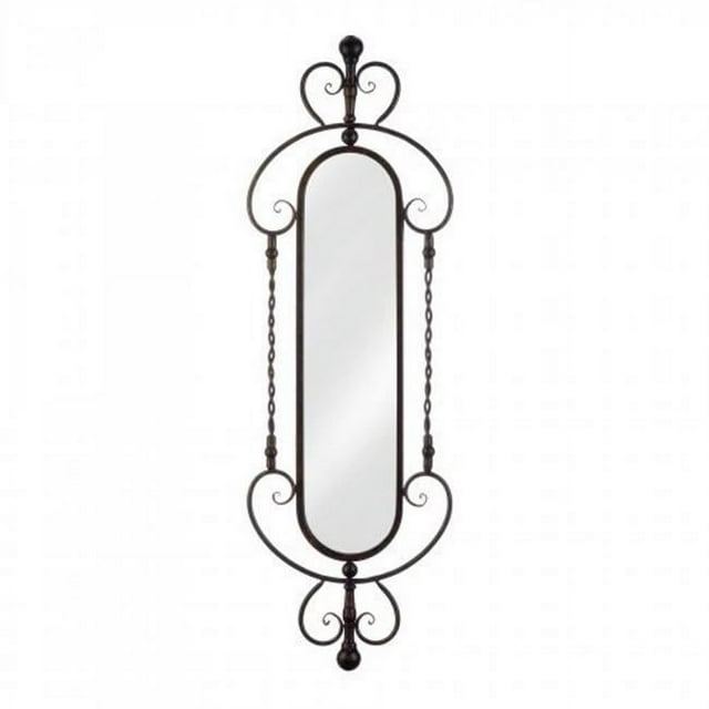 Accent Plus 10018994 Wall Mirror with Distressed Bronze Metal Frame, Blue