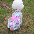thumbnail image 3 of NIBOLOG Puppy Dress Floral Printing Pleated Edge Adorable Good Ductility Breathable Bowknot Dress-up Decorating Summer Kitty Clothes Dog Outfits for Party, 3 of 8