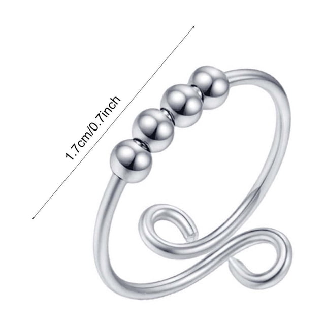 Christmas candles and lanterns Anxiety Rings For Men Women Open Finger Rings With Beads Stress Reliever Rings For Anxiety Stress Relieving Jewellery