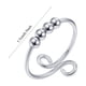 thumbnail image 2 of Anillos para la ansiedad para hombres y mujeres, anillos abiertos con cuentas, anillos para aliviar el estrés, joyas para la ansiedad y el estrés., 2 of 2