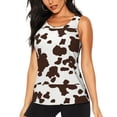 thumbnail image 1 of Fotbe Brown Cow Blusas Sin Mangas para Mujer – Estilo Casual, Corte Suelto, Slim-Fit, Cuello Redondo Deportivo, Tops de Verano para Gimnasio y Yoga-X-Large, 1 of 7