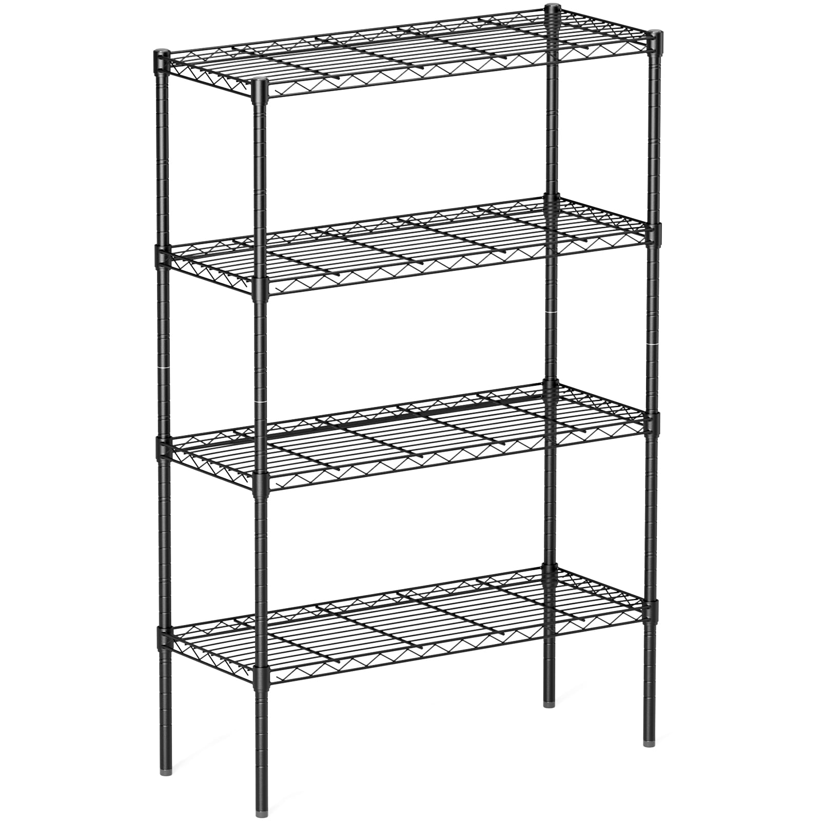GIANNA 4-Tier Adjustable Metal Storage Rack – Freestanding Heavy-Duty Wire Shelves for Garage, Kitchen, or Commercial Use, 13.8" D x 35.4" W x 54" H