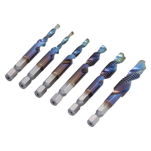 Kit de roscado en espiral, juego de 6 brocas de roscado en espiral, juego de brocas combinadas de brocas, estética elegante