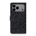 thumbnail image 3 of Leather For Apple iPhone 17 Pro Case 6.3",Glitter Sparkly Bling Flip Wallet Leather Case With Card Holder Shockproof Kickstand Protective Phone Cases Cover,Black,For iPhone 17 Pro, 3 of 7