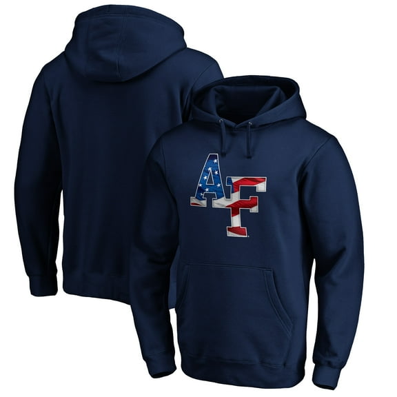 Men's Navy Air Force Falcons Banner Wave Pullover Hoodie