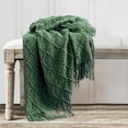thumbnail image 2 of Navy Throw Blanket Textured Solid Soft Sofa Couch Decorative Knitted Blanket, 50" x 60" Navy, 2 of 5