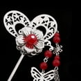 thumbnail image 3 of Palillo de cabellero con Borlas Pasador Horquilla de Cabello Nupcial Joyas de Mujer para Cóctel rojo, 3 of 8