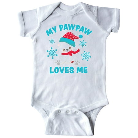 

Inktastic Polar Bear My Pawpaw Loves Me in Santa Hat with Snowflakes Gift Baby Boy or Baby Girl Bodysuit