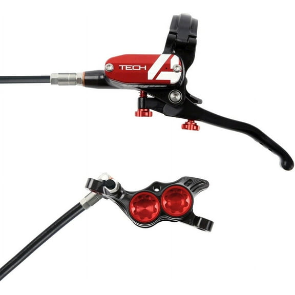Hope Tech 4 E4 Disc Brake and Lever Set - Front, Hydraulic, Post Mount, Red