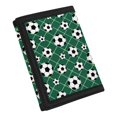 thumbnail image 2 of FUIALDOLG Polyester Fabric Children's Trifold Wallet with Zipper Closure, Soccer Ball Theme Slim Small Wallet for Daily Use and Travel, 2 of 6