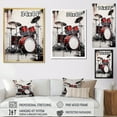 thumbnail image 4 of Designart "Deep Red Pulse Of Music Drums II" Music Canvas Art Print, 4 of 7