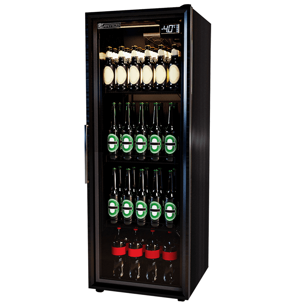 ARTICO Beverage Cooler – Built-in or Freestanding, Smart Temperature Control, Ultra-Quiet Operation, LED Lighting, Compressor Cooling, Modern Design (Black, 72 Bottles)