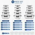 thumbnail image 2 of TAIMASI 42 Pcs Glass Food Storage Containers Set with Snap Locking Lids, 21 Containers & 21 Lids, Glass Meal Prep Lunch Box Containers, Grey, 2 of 7