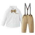 thumbnail image 1 of dmqupv Complets Formels pour Garçons Complet pour Enfants Garçons Ensemble Gilet Gentleman Anglais Piano Tenue de Spectacle de Performance Robe Fleur Garçons Fin de Semaine Anniversaire Complet Garçons Complet 3 Pcs Kaki, Taille pour 18-24 Mois, 1 of 8