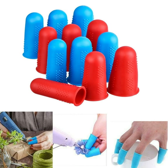 Cheers.US 3/5/12Pcs Silicone Finger Protector Sleeve Cover Anti-cut Heat Resistant Anti-slip