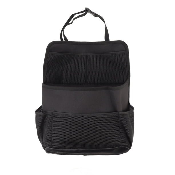 Organizador de asiento trasero de coche con múltiples bolsillos, gran capacidad, universal, para botellas, teléfono, tableta y aperitivos.