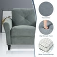 thumbnail image 6 of Xukmct Velvet Armchair with Wood Legs, Upholstered Accent Chair Club Chair for Living Room, Bedroom, Office, Gray, 6 of 6