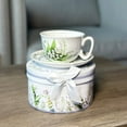thumbnail image 5 of STPgoods Lily of the Valley Bone China Tea Cup and Saucer Set for 1 in Gift Box 8.45 fl oz Kitchen Teacup Porcelain Tea and Coffee Cup, 5 of 8