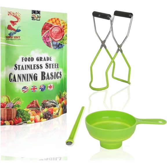 Supa Ant Canning Kit, Canning Supplies and Tools Set with Funnel, Wide Mouth Funnel, Magnetic Jar Lid Lifter, Canning Tongs, Cooking Home Essentials Kitchen Set