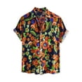 thumbnail image 5 of Lars Amadeus Men's Printed Button Down Short Sleeves Hawaiian Color Block Shirts, 5 of 6