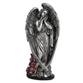 thumbnail image 3 of harayaa Angel Garden Statue Solar Powered Resin Figure Decor Modern Decorative Statuette Silver, 3 of 8