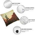 thumbnail image 4 of Shangniulu Ambesonne Cactus Throw Pillow Cushion Cover, Arid Country Landscape with Sunset in Stone Desert Saguaro and Mountains, Decorative Square Accent Pillow Case, 18" X 18", Yellow Brown Redwood, 4 of 6